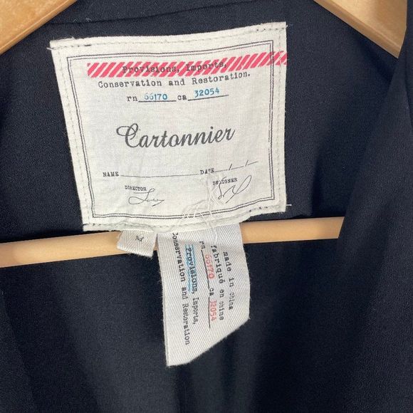 Cartonnier  Anthropologie  River Road Duster Vest  Tie Waist  Draped  Black M - Picture 3 of 6